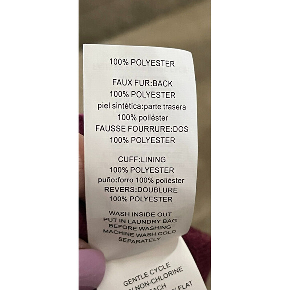 Michael Kors Women's Maroon sweater W/Dark Faux Fur sleeves Medium - Picture 5 of 6